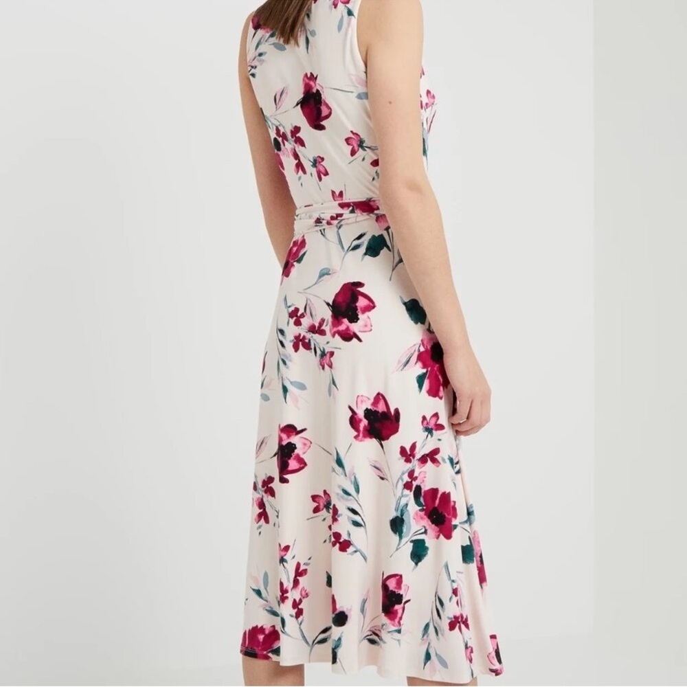 Ralph Lauren Cream and Red Floral Midi Dress - Picture 2 of 12